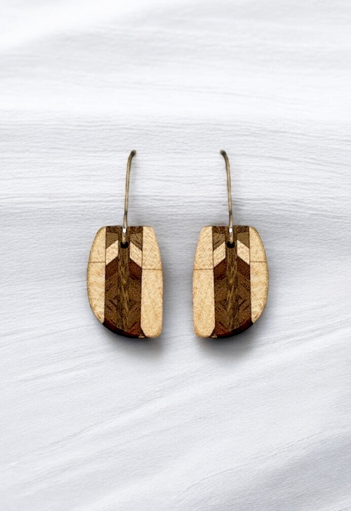 Wooden Inlay Earrings, Mark Bakula #9 Jewelry