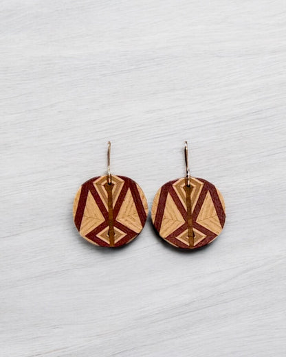 Wooden Inlay Earrings #115