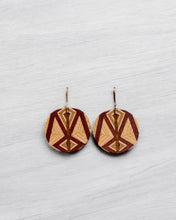 Load image into Gallery viewer, Wooden Inlay Earrings, Mark Bakula #115
