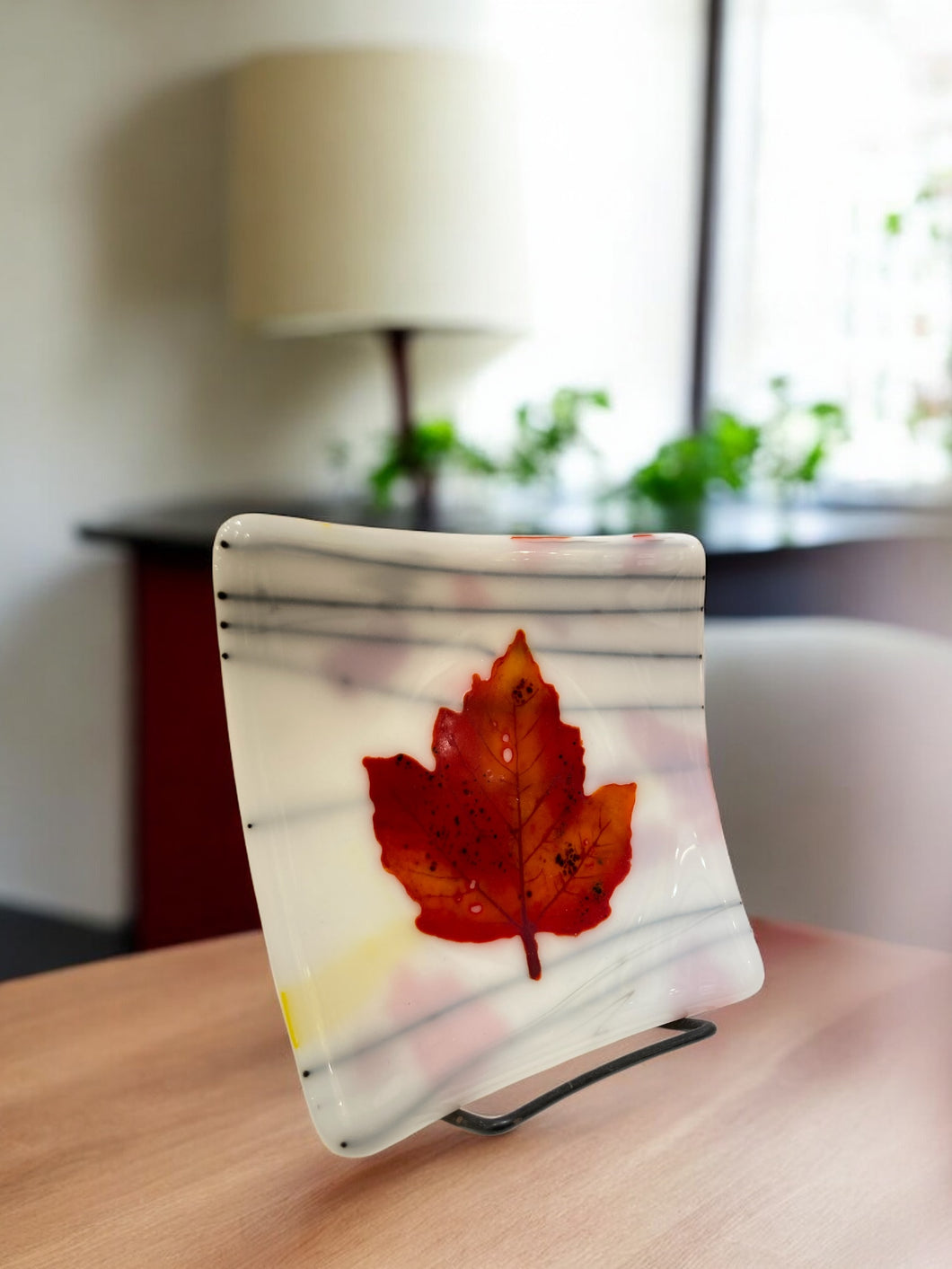 Small Square fall Plate  1, Kiln Formed Glass Claudia Whitten