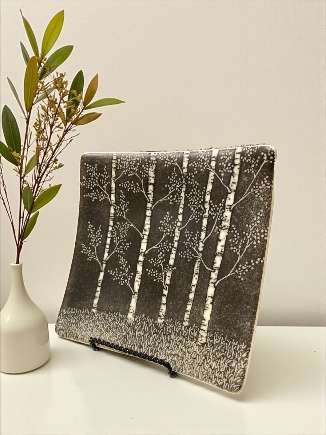 Small Square Plate, Kiln Formed Glass Claudia Whitten