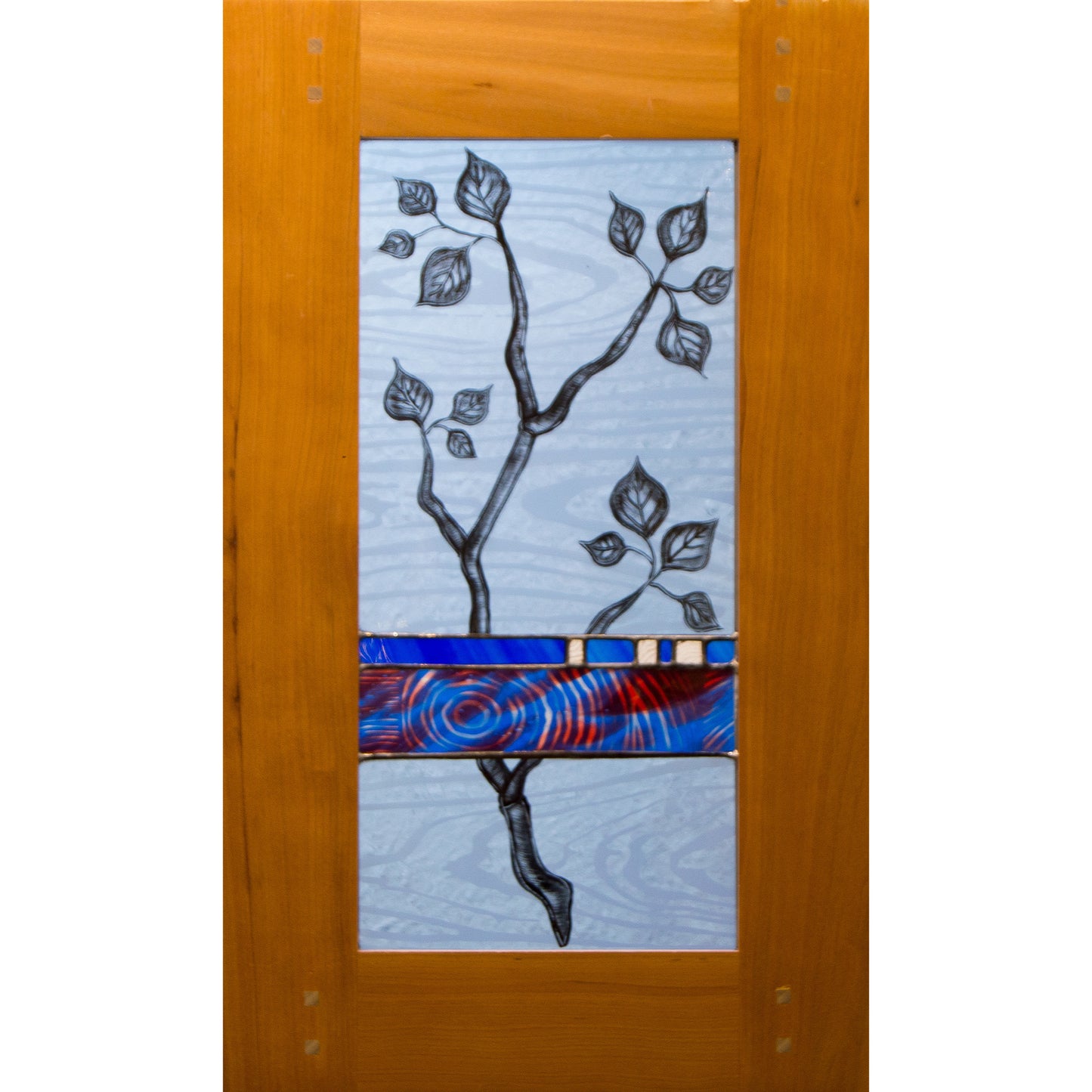 Leaves with Blue and Red Band, Large Window Hanging