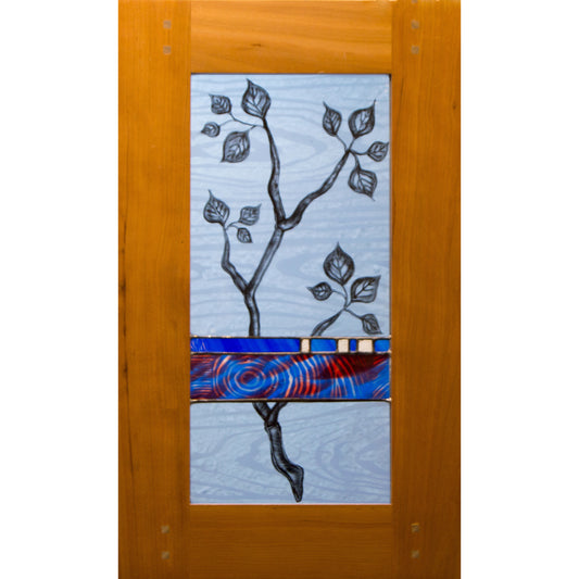 Leaves with Blue and Red Band, Large Window Hanging