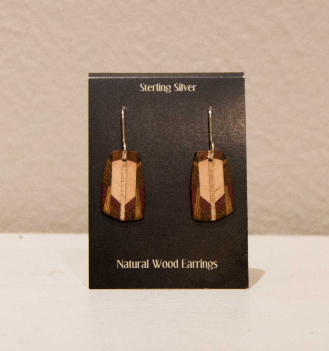 Wooden Inlay Earrings, Mark Bakula #116