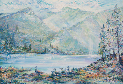 "After the Rain" 20"x30" Handpainted Giclee,  Framed in Authentic Barnwood
