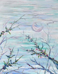 "Apple Blossoms 2" 11"x14" Original Oil on birch frame