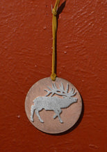 Load image into Gallery viewer, Round metal Elk  Ornament, Dave Larson Metal
