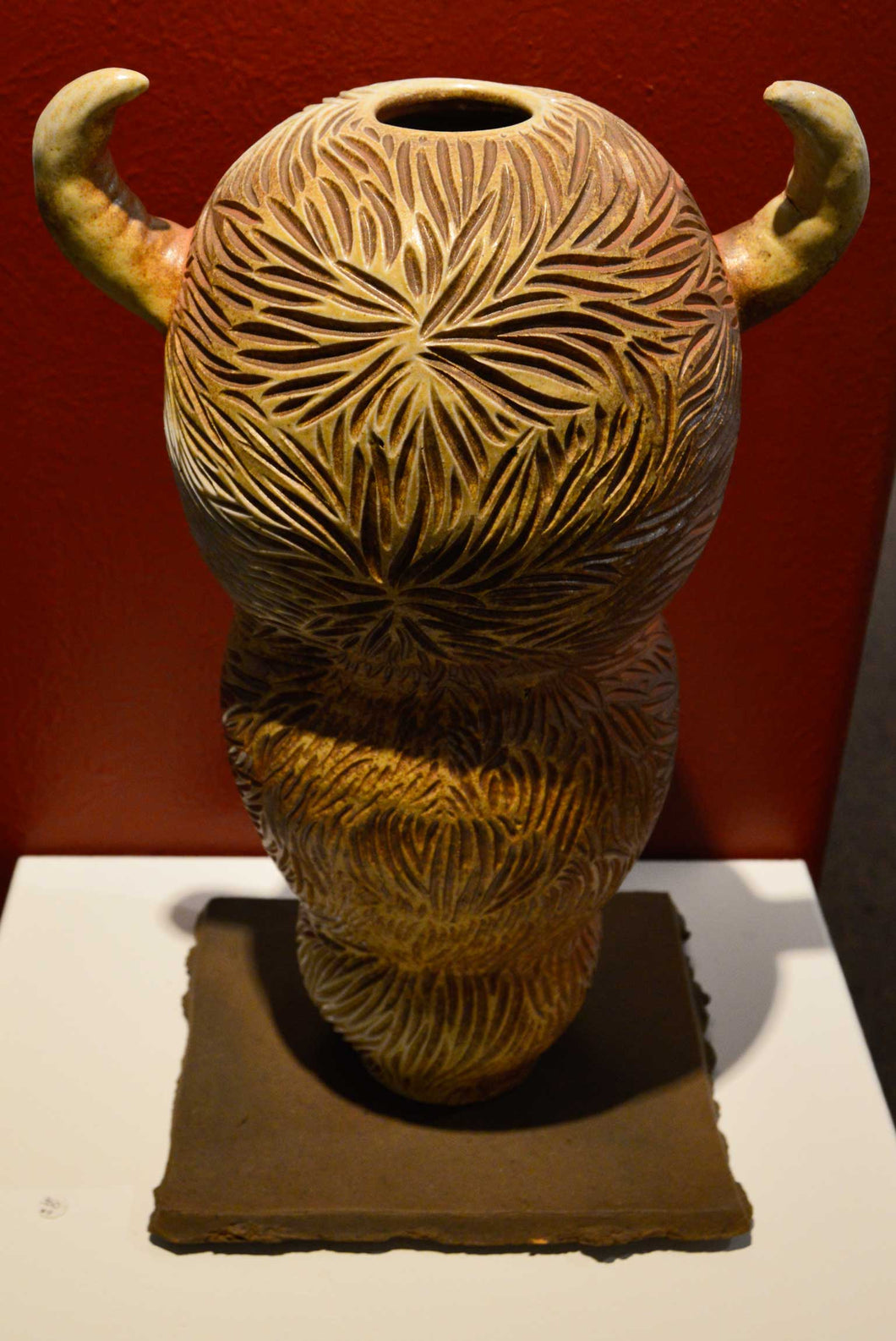 Wood fired Buffalo Vase,  Glenn Parks