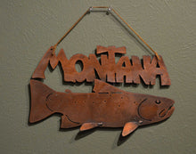 Load image into Gallery viewer, Metal Montana fish wall hanging
