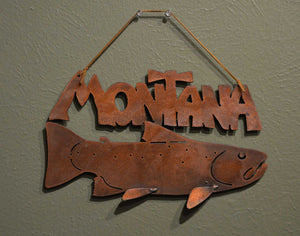 Metal Montana fish wall hanging