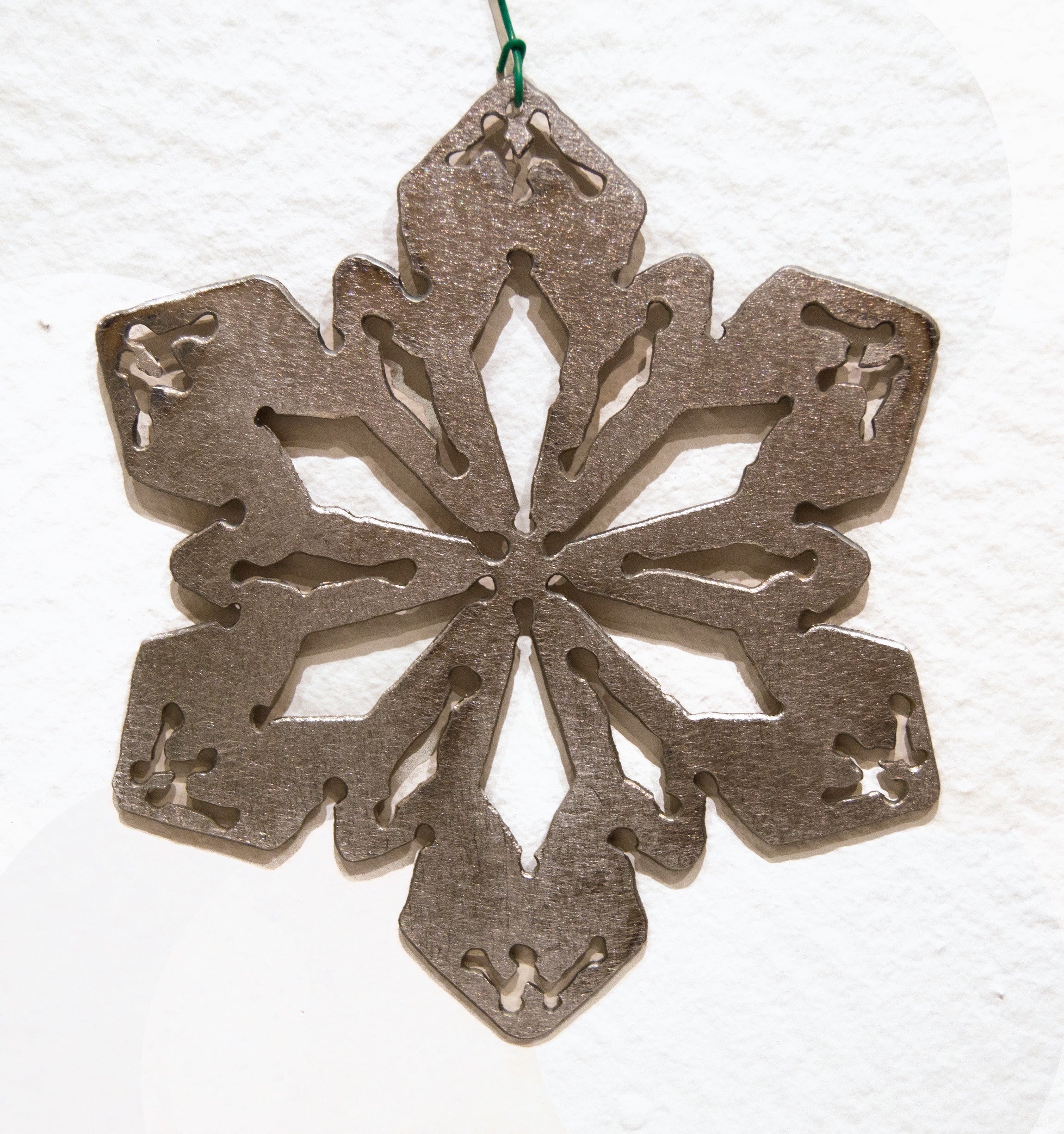 22” Wood Metal Snowflake Ornament - Large