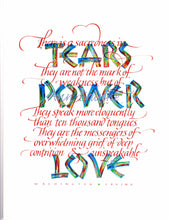 Load image into Gallery viewer, &quot;Tears Power Love&quot; Ann Franke
