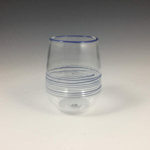 LaBrecque glass, Handmade Clear Glass with Blue Bands