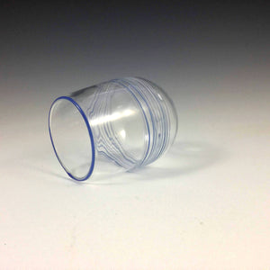 LaBrecque glass, Handmade Clear Glass with Blue Bands
