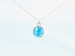 Glass Pendant on 16” Sterling Chain with Extender Chain, Monica van der Mars