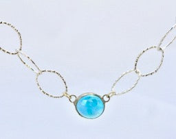 Glass Pendant on 16" Oval Loop Chain, Monica van der Mars