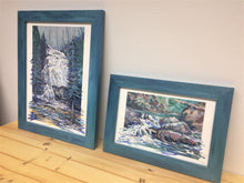 Load image into Gallery viewer, Set of 2 Handpainted Giclees in Handpainted green frames.
