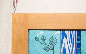 Large Window Hanging, Teal and Blue Branch, Kiki Renander #2