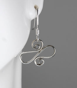 Shiny Argentium Silver Wavy Spiral Earrings, SE10, Lois Linn Jewelry
