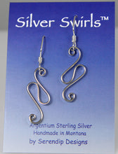 Load image into Gallery viewer, Shiny Silver Argentium Sterling Wave Earrings, SE53 , Lois Linn Jewelry
