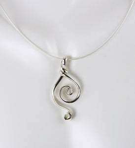Argentium Sterling Silver Double Spiral Pendant, SN3, Lois Linn Jewelry