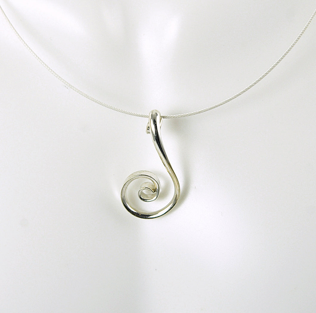 Petite Sterling Silver Fibonacci Spiral Pendant SN7, Lois Linn Jewelry