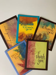 Original Thank You Cards on Leaf Paper #2, Ann Franke