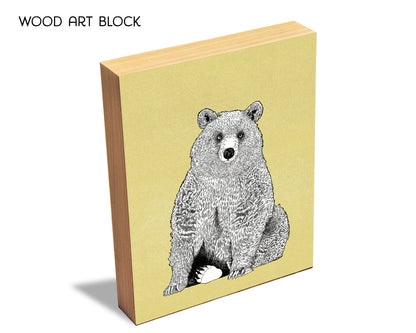 Bear Wood Block Print