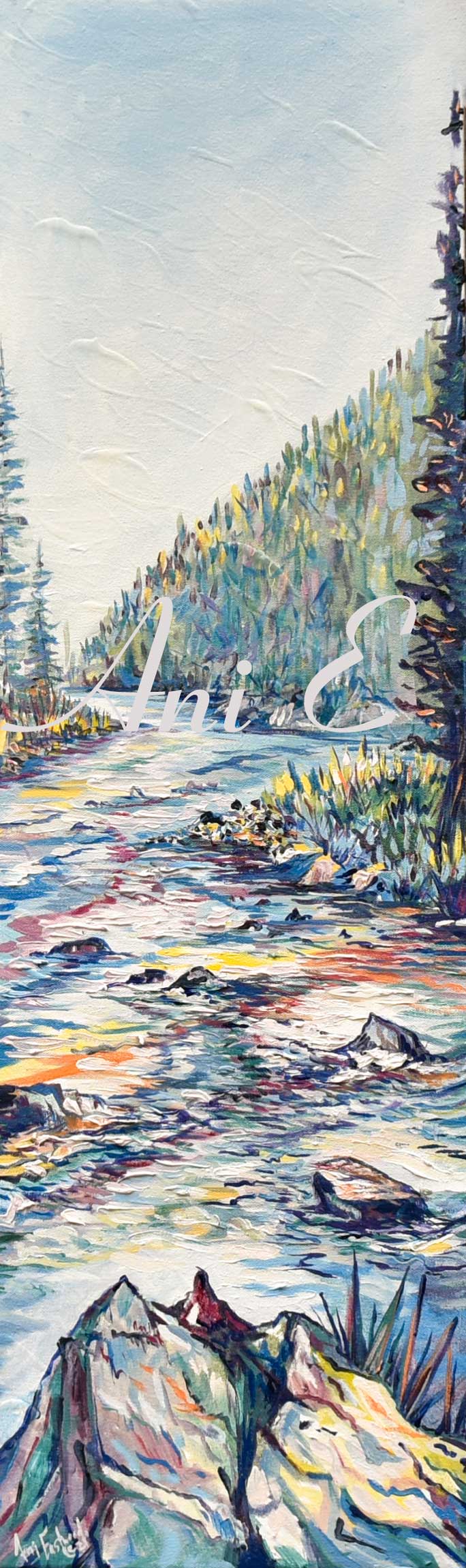 "Confluence" 11"x36" Handpainted Limited  Edition Canvas Giclee 1 of 50