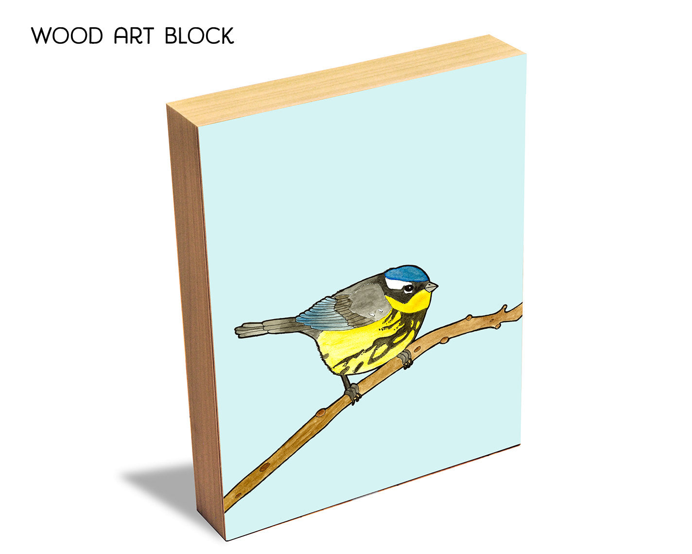 Magnolia Warbler Wood Block Print