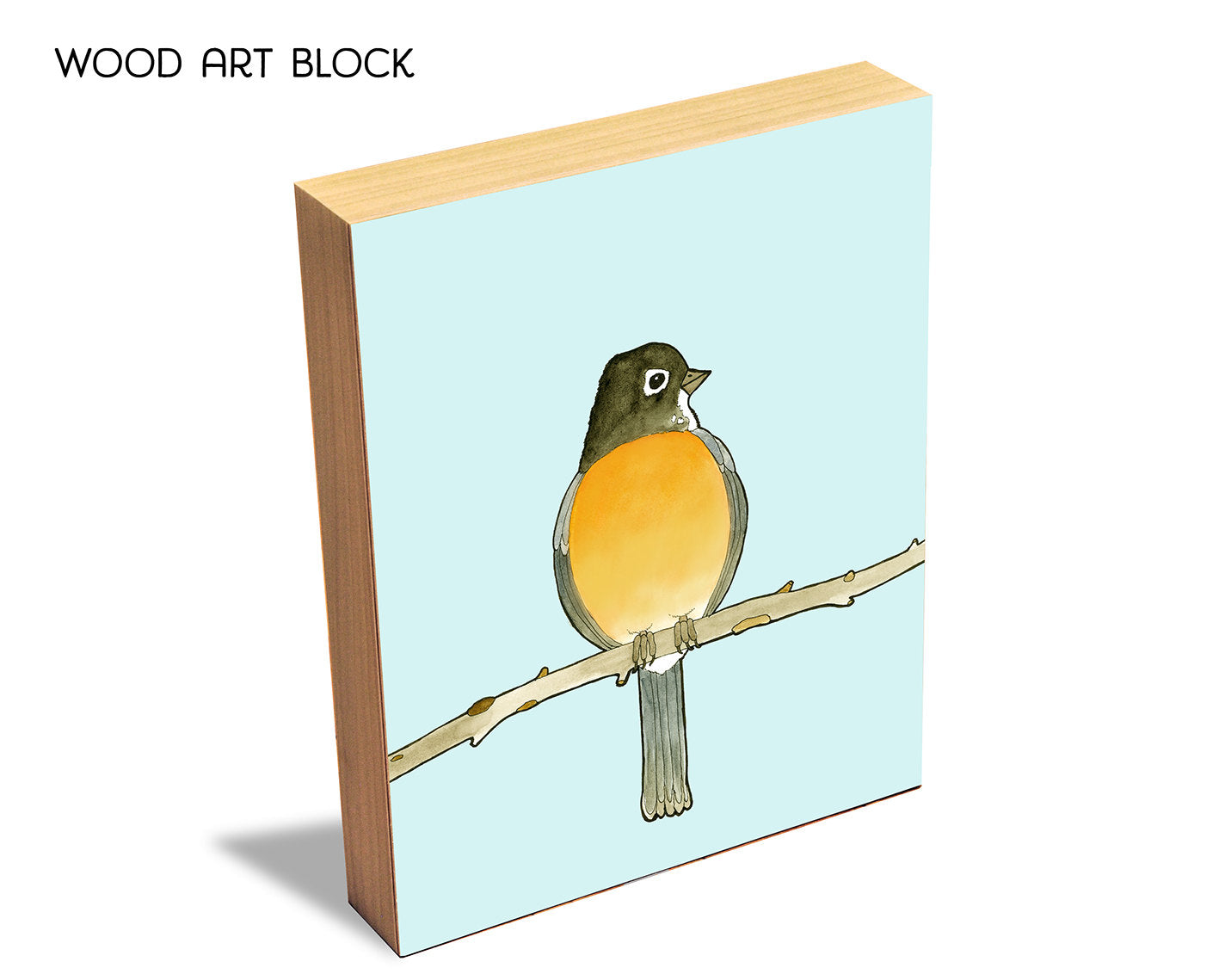 Round Robin Wood  Block Print