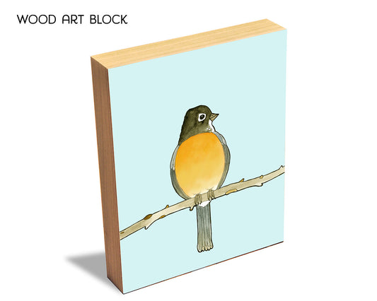 Round Robin Wood  Block Print
