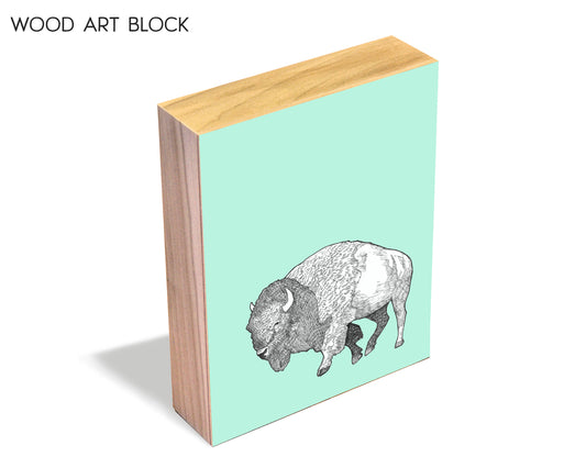 Bison Wood Block Print