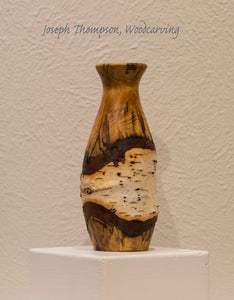 Aspen Vase (50) Joseph Thompson, Woodcarving