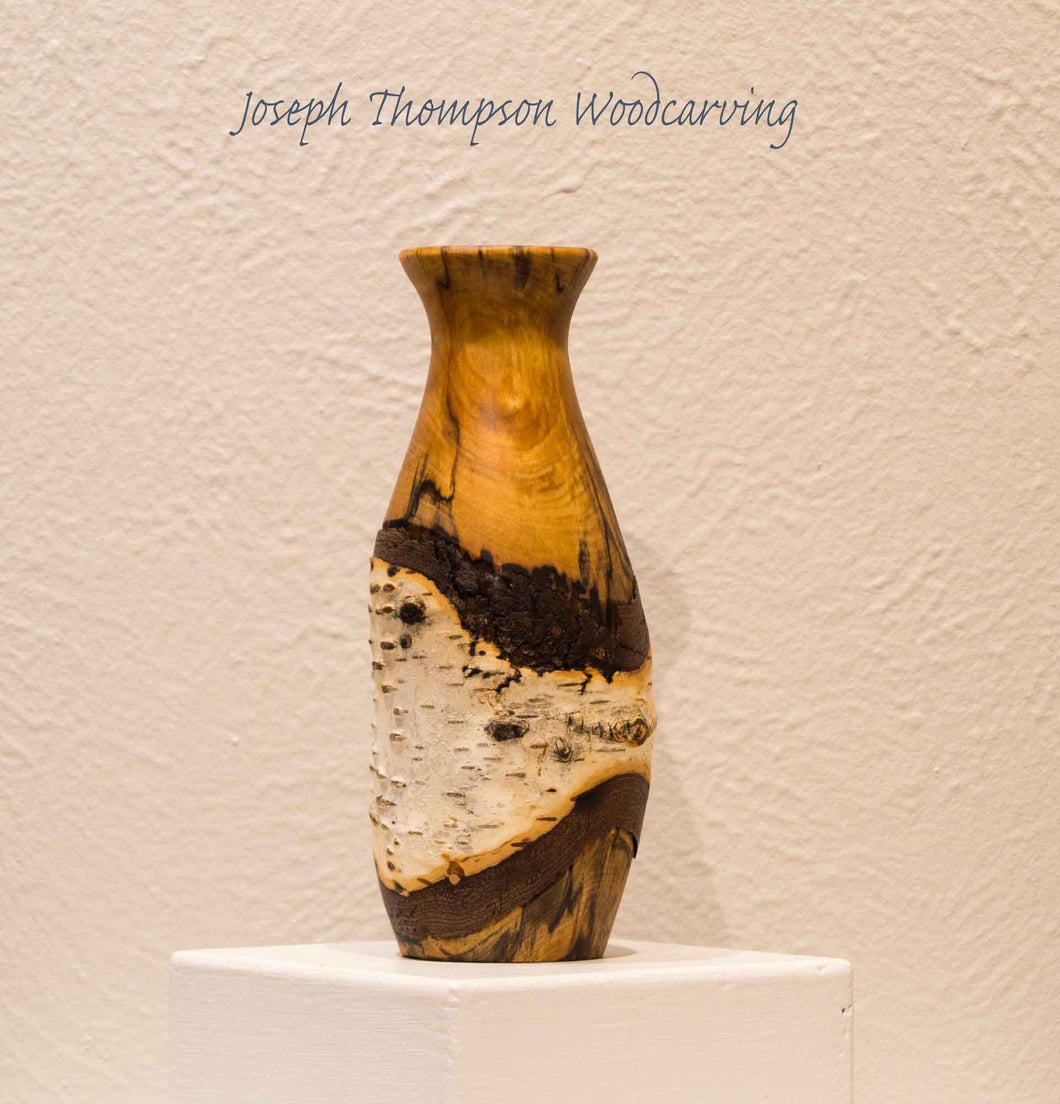 Aspen Vase (50) Joseph Thompson, Woodcarving