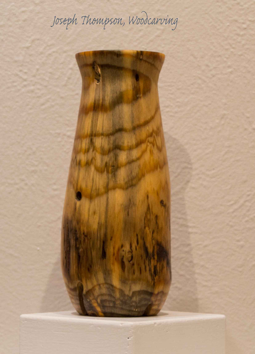 Pine Vase (44) Joseph Thompson, Woodcarving