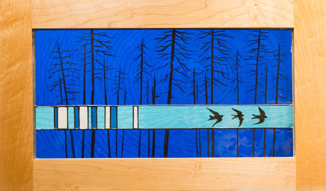 Large Window Hanging, Dark Blue Birds, Kiki Renander #5