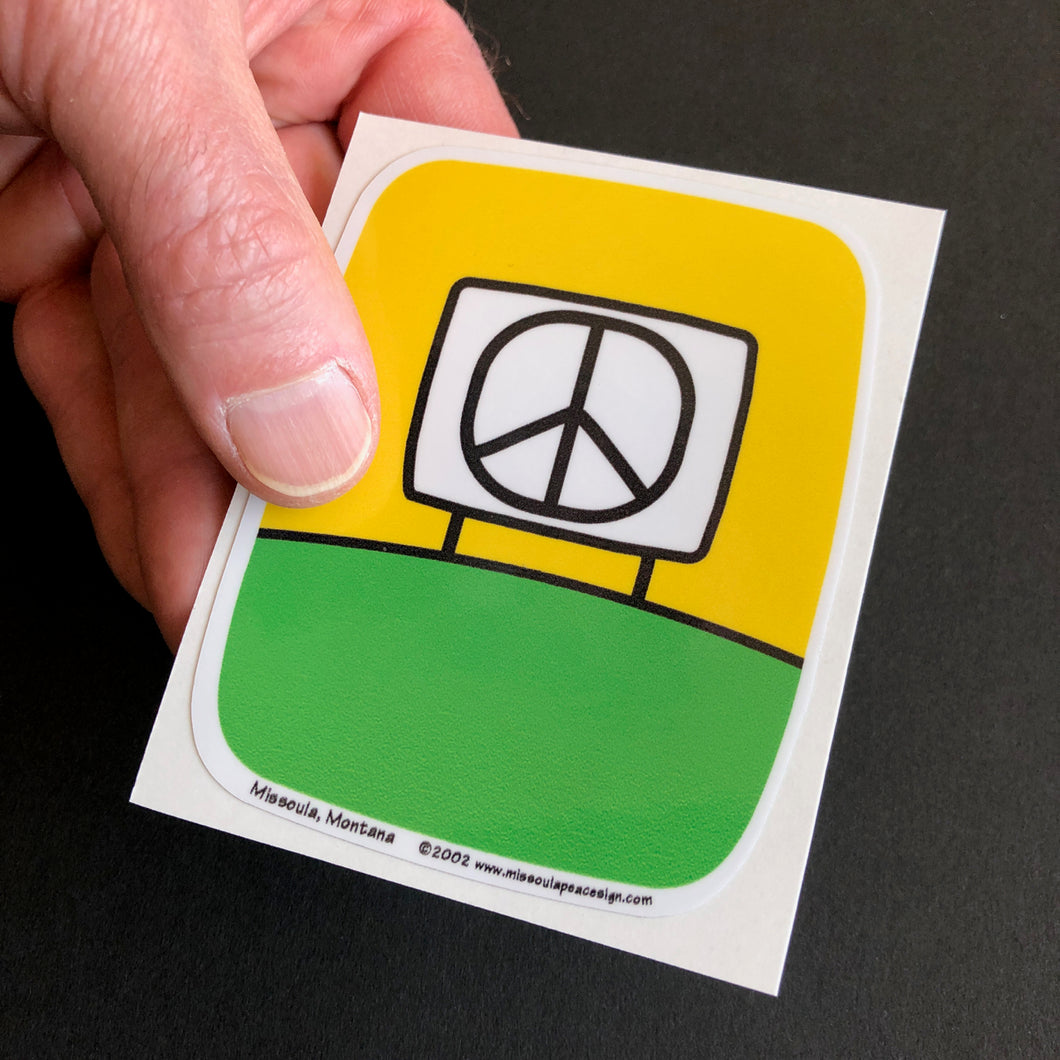 Peace Sign Stickers, Yellow and Green  Glenn Parks