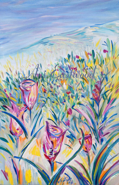 "Fields of Gold" 11"x17" Original Oil on birch frame