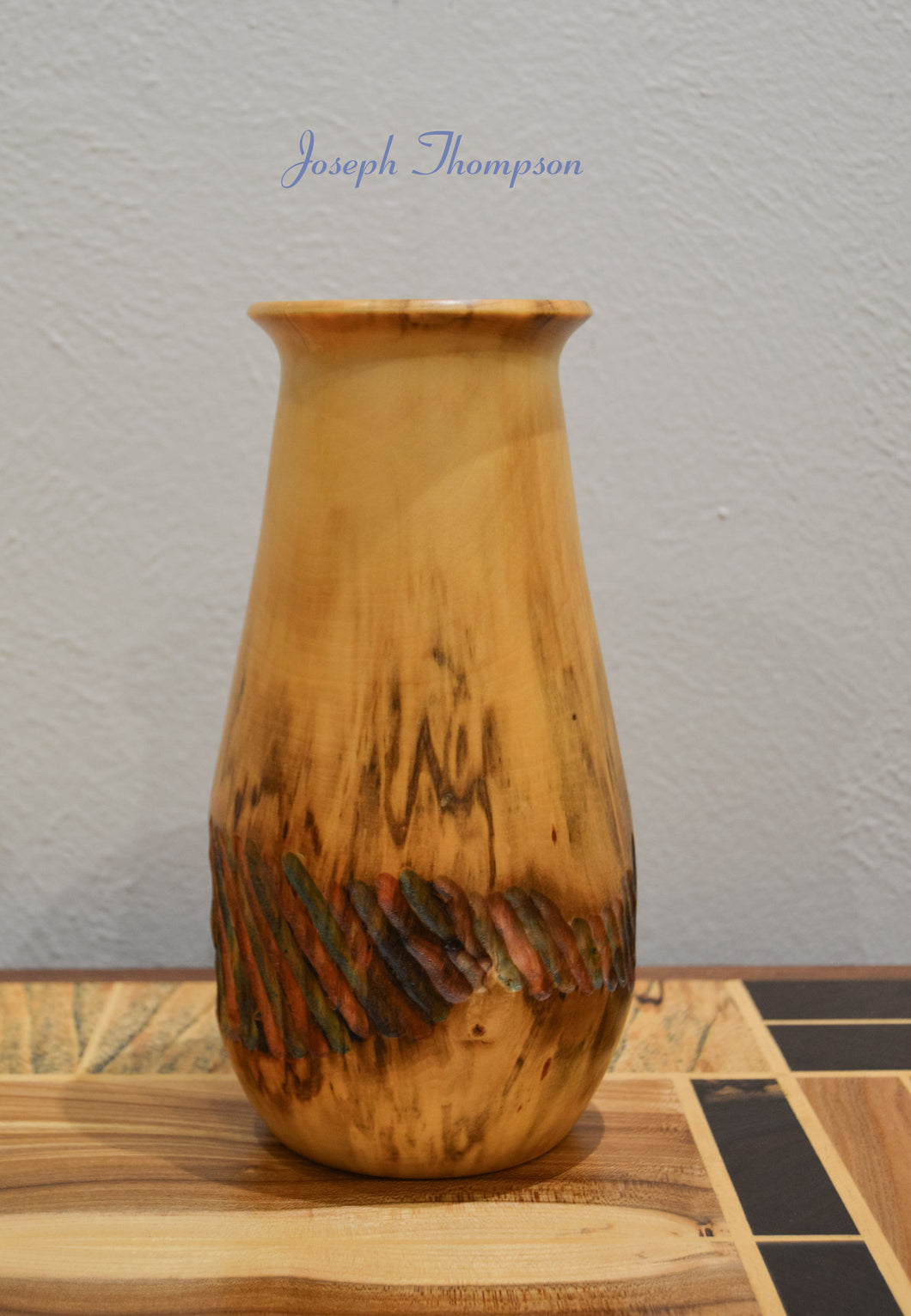 Pine Vase (101) Joseph Thompson, Woodcarving